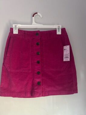 Brand New wild fable Button-Front Corduroy Mini Skirt in Magenta